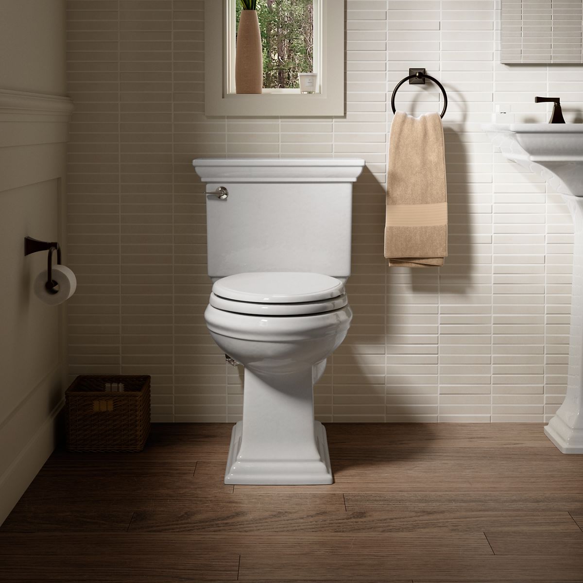 KOHLER K-3819-95 Memoirs Stately Two-Piece Elongated Toilet, 1.6 Gpf - Ice Grey