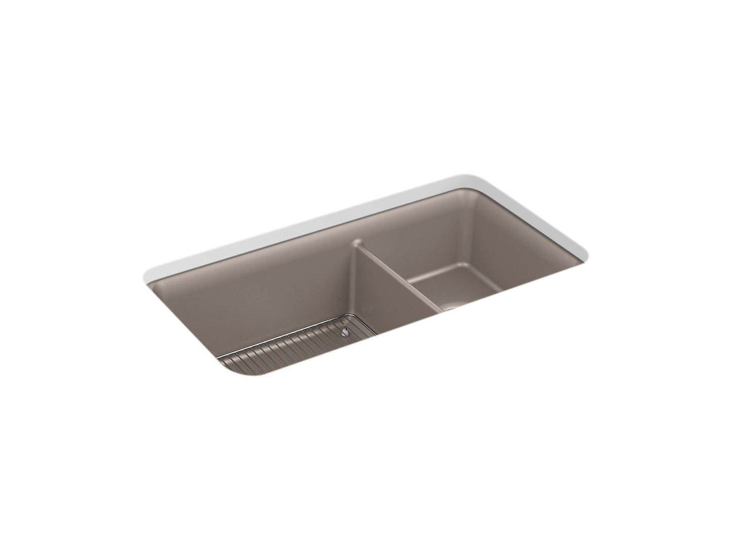 KOHLER K-8204-CM3 Cairn 33-1/2" Undermount Double-Bowl Kitchen Sink In Matte Taupe