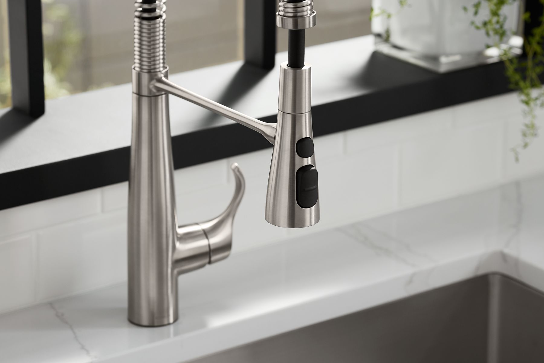 KOHLER K-22033-VS Simplice Semi-Professional Kitchen Sink Faucet With Three-Function Sprayhead - Vibrant Stainless