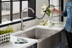 KOHLER K-596-VS Simplice Pull-Down Kitchen Sink Faucet With Three-Function Sprayhead - Vibrant Stainless