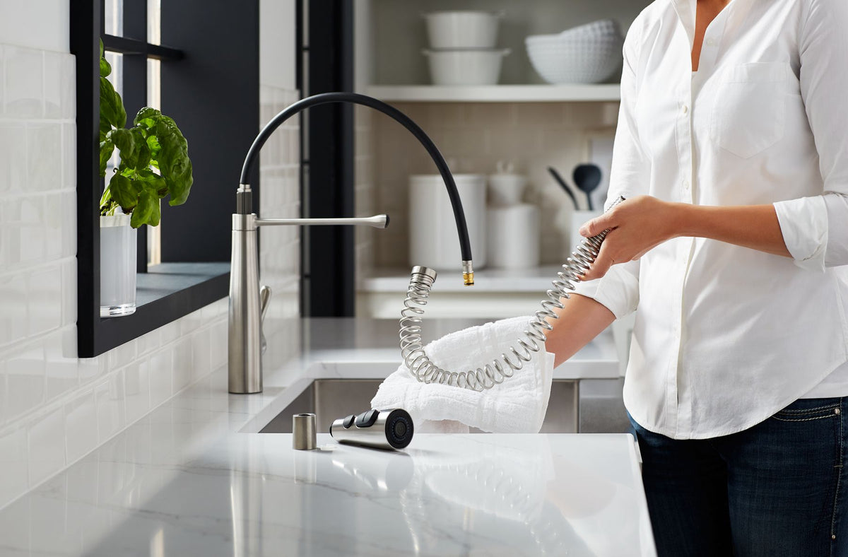 KOHLER K-22033-VS Simplice Semi-Professional Kitchen Sink Faucet With Three-Function Sprayhead - Vibrant Stainless