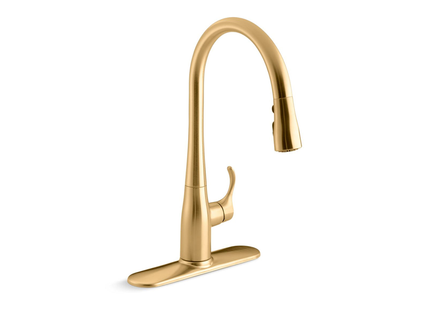 KOHLER K-596-2MB Simplice Pull-Down Kitchen Sink Faucet With Three-Function Sprayhead In Vibrant Brushed Moderne Brass