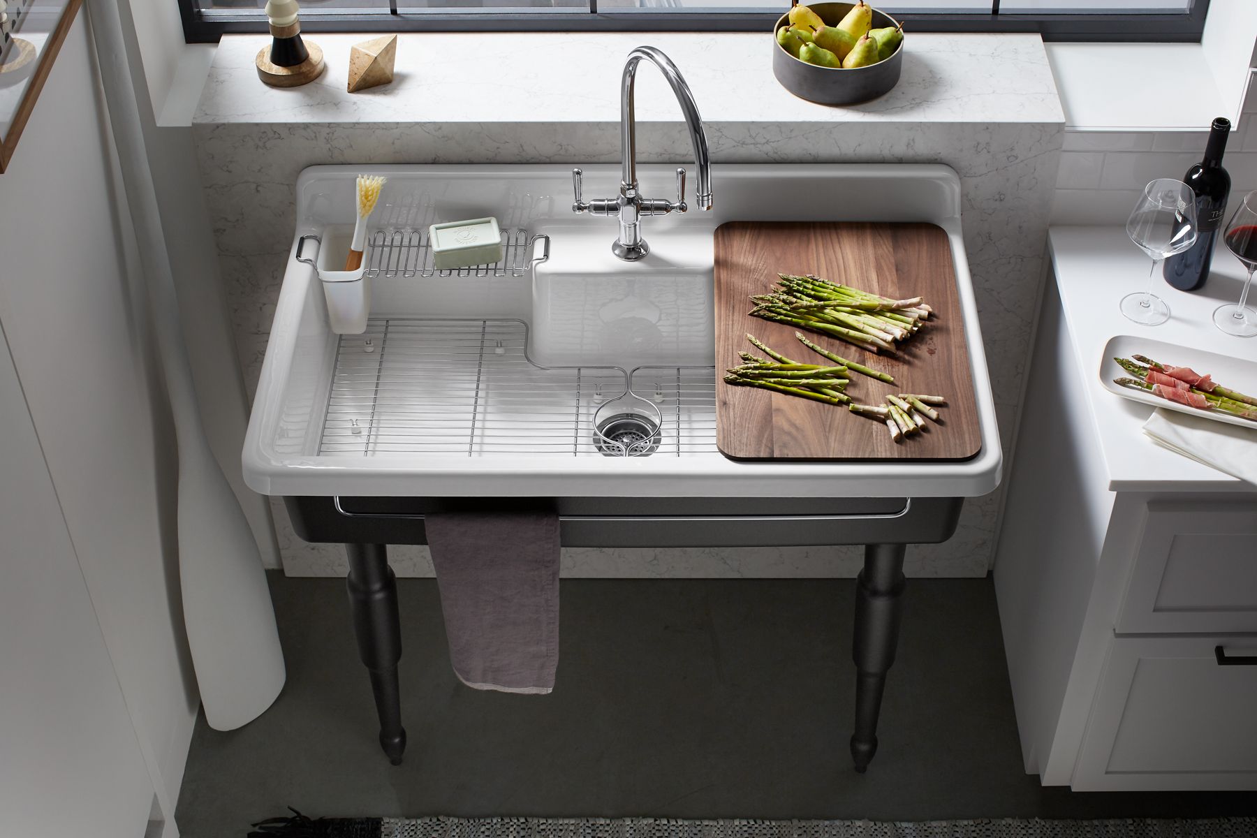KOHLER K-21110-ST Farmstead Left-Hand Sink Rack - Stainless Steel