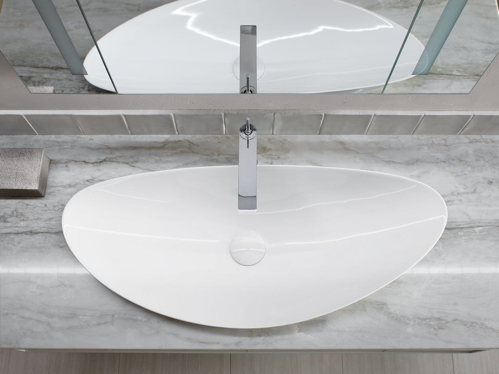 KOHLER K-20705-96 Veil 38-1/2" Oval Vessel Bathroom Sink - Biscuit
