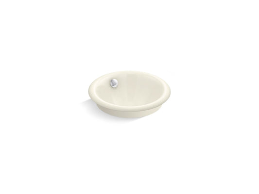 KOHLER K-20211-B-96 Iron Plains 12" Round Drop-In/Undermount/Vessel Bathroom Sink In Biscuit