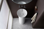KOHLER K-20701-96 Veil 16" Round Pedestal Bathroom Sink - Biscuit