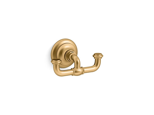 KOHLER K-72572-2MB Artifacts Double Robe Hook In Vibrant Brushed Moderne Brass