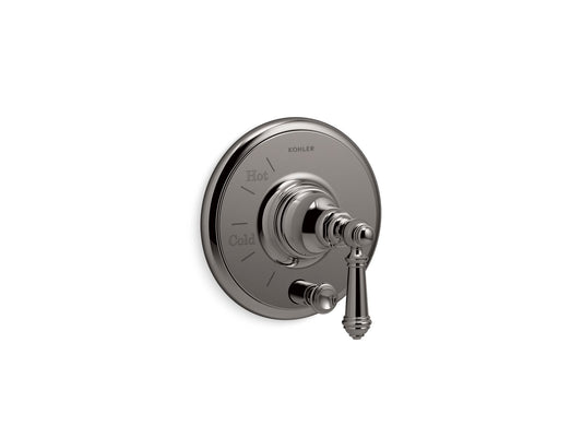 KOHLER K-T72768-4-TT Artifacts Rite-Temp valve trim with push-button diverter and lever handle - Vibrant Titanium
