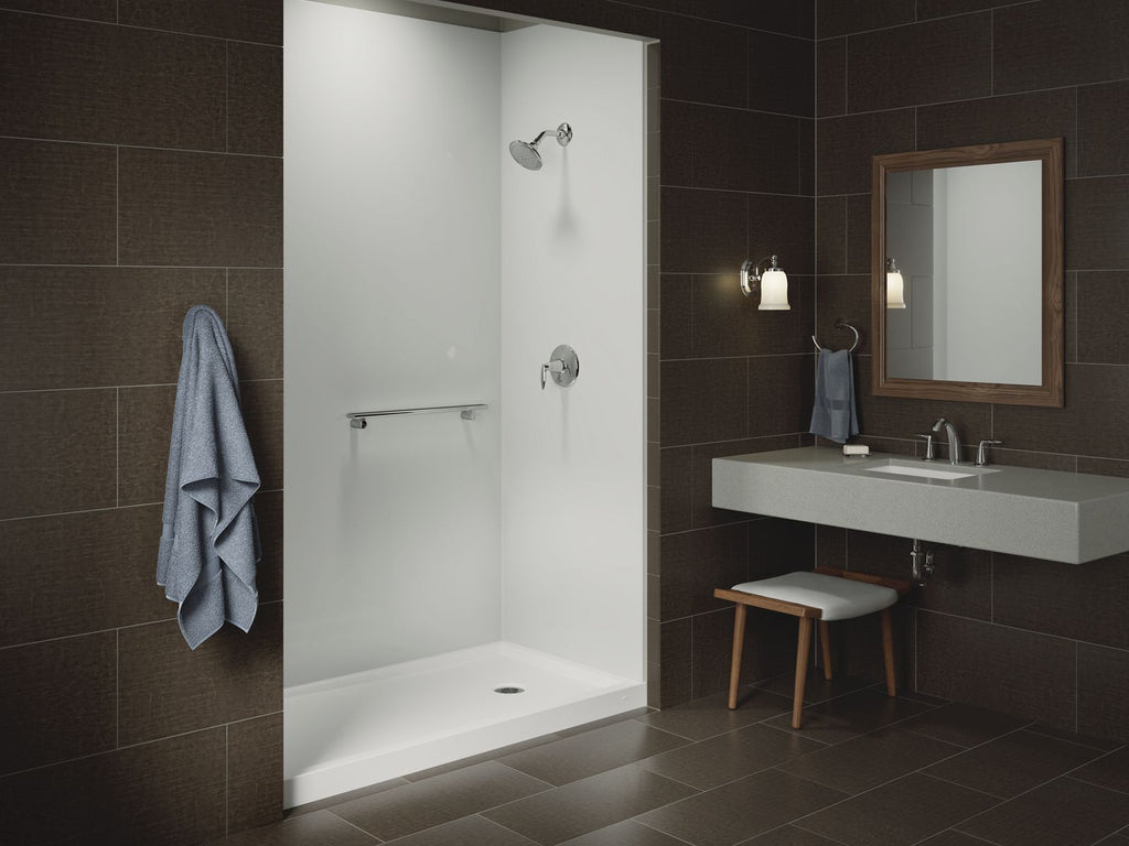 KOHLER K-8458-96 Rely 60" X 32" Alcove Shower Base, Right Drain - Biscuit
