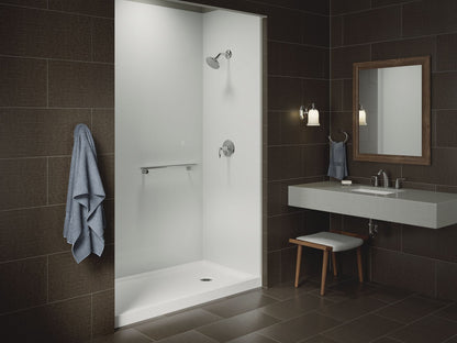 KOHLER K-8458-96 Rely 60" x 32" alcove shower base, right drain - Biscuit