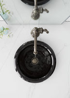 KOHLER K-20211-0 Iron Plains 12" Round Drop-In/Undermount/Vessel Bathroom Sink - White