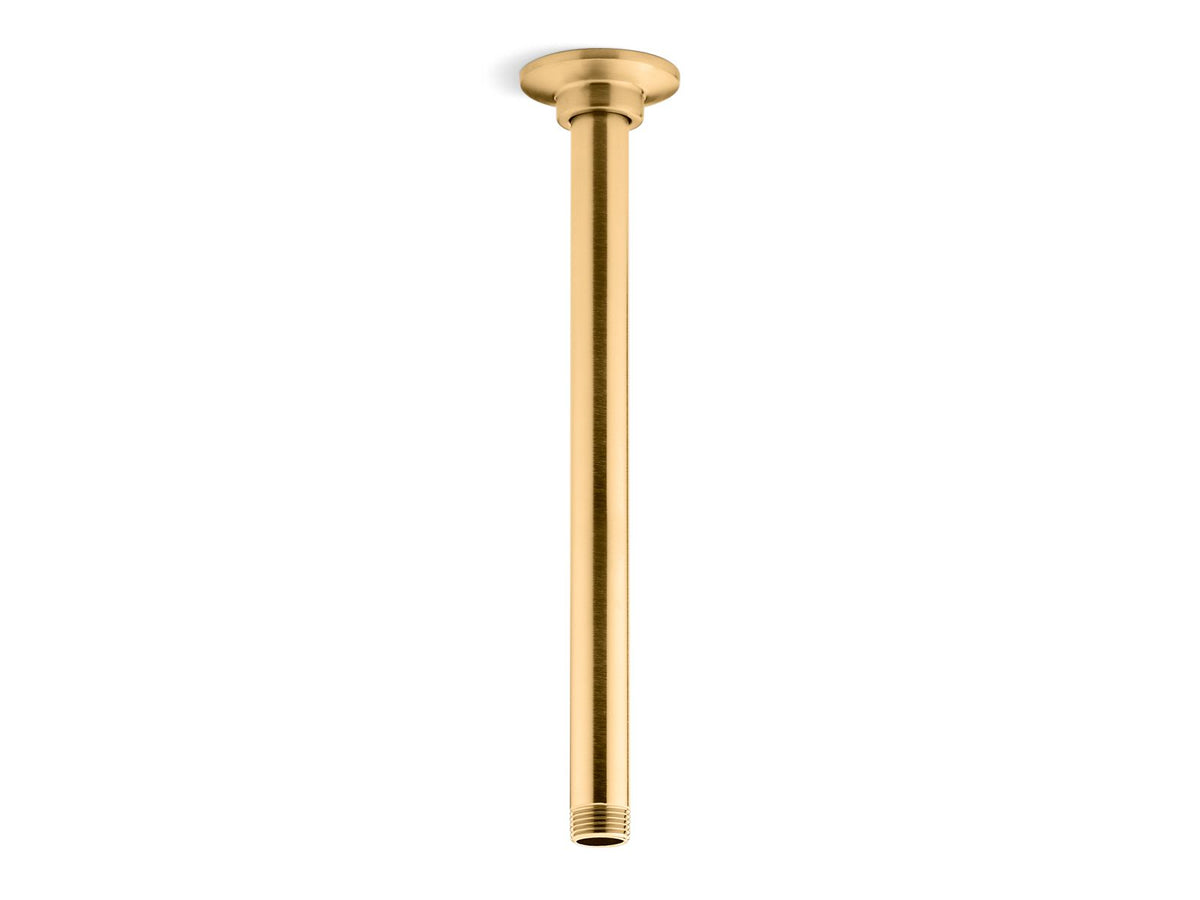 KOHLER K-7392-2MB 12" Ceiling-Mount Single-Function Rainhead Arm And Flange - Vibrant Brushed Moderne Brass