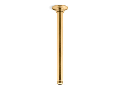 KOHLER K-7392-2MB 12" ceiling-mount single-function rainhead arm and flange - Vibrant Brushed Moderne Brass