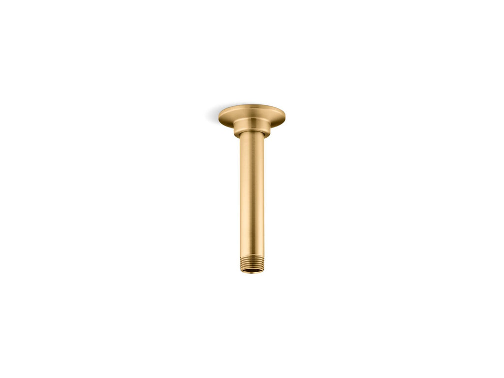 KOHLER K-7394-2MB 6" Ceiling-Mount Single-Function Rainhead Arm And Flange - Vibrant Brushed Moderne Brass