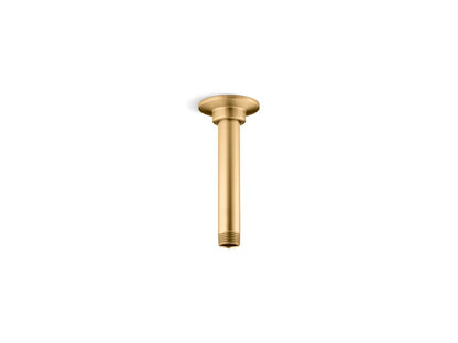 KOHLER K-7394-2MB 6" ceiling-mount single-function rainhead arm and flange - Vibrant Brushed Moderne Brass