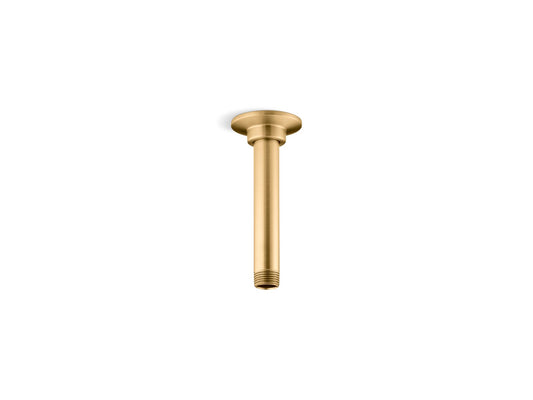 KOHLER K-7394-2MB 6" ceiling-mount single-function rainhead arm and flange - Vibrant Brushed Moderne Brass