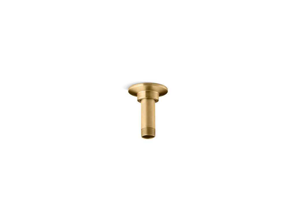 KOHLER K-7396-2MB 3" Ceiling-Mount Single-Function Rainhead Arm And Flange - Vibrant Brushed Moderne Brass