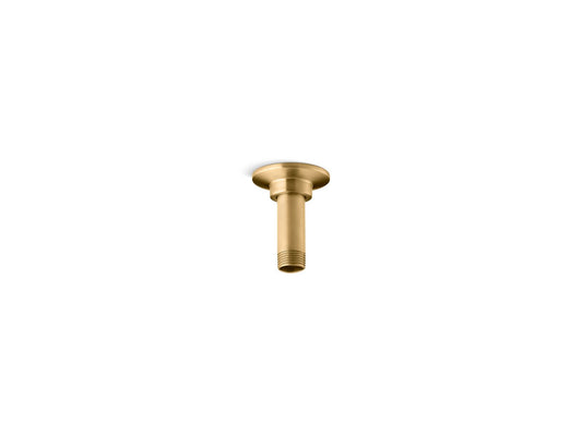KOHLER K-7396-2MB 3" ceiling-mount single-function rainhead arm and flange - Vibrant Brushed Moderne Brass