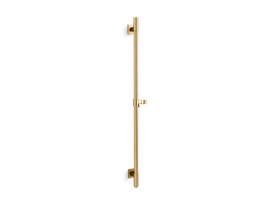 KOHLER K-98344-2MB Awaken 36" Deluxe Slidebar With Integrated Water Supply In Vibrant Brushed Moderne Brass