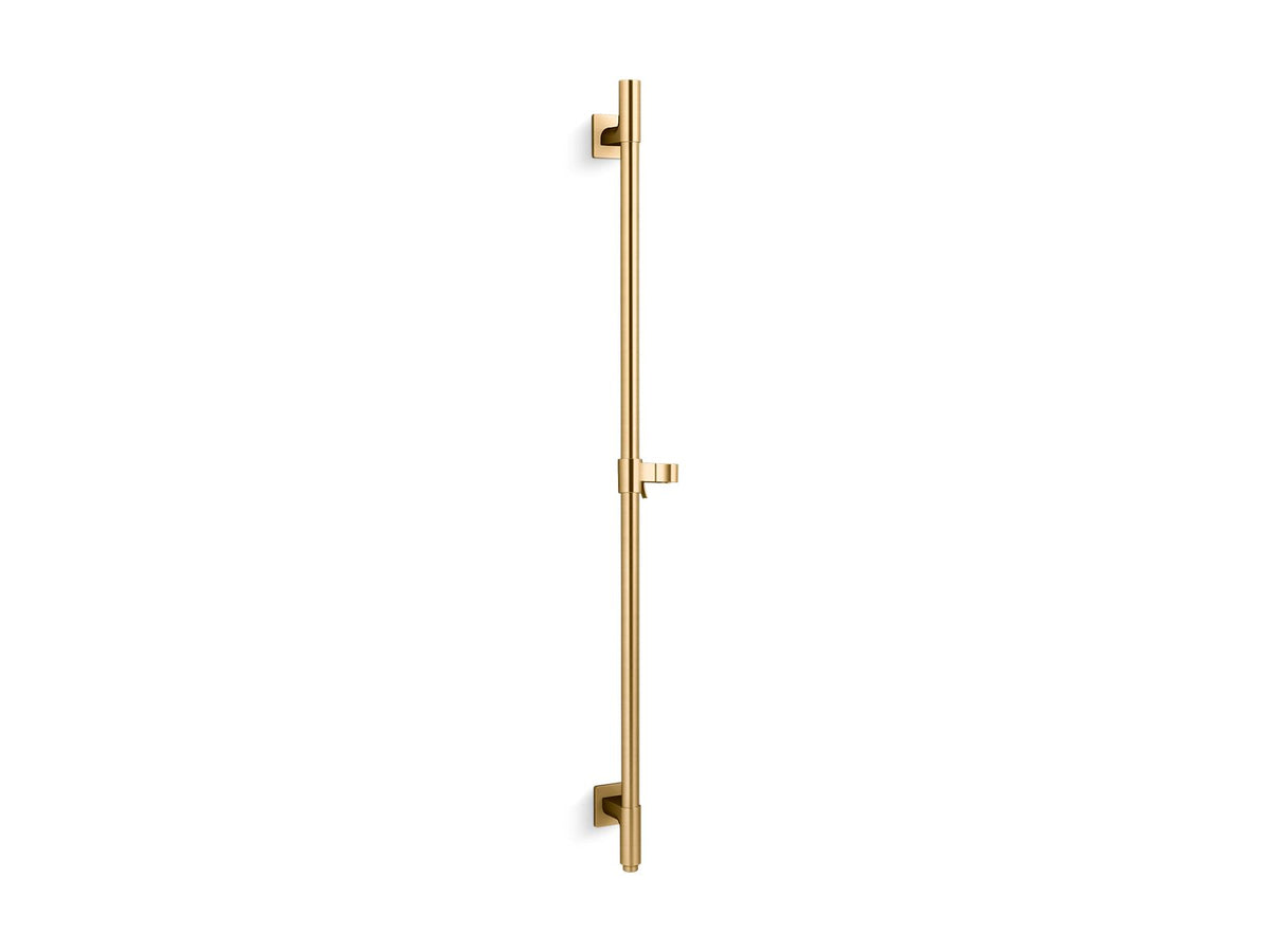 KOHLER K-98344-2MB Awaken 42" Deluxe Slidebar With Integrated Water Supply - Vibrant Brushed Moderne Brass