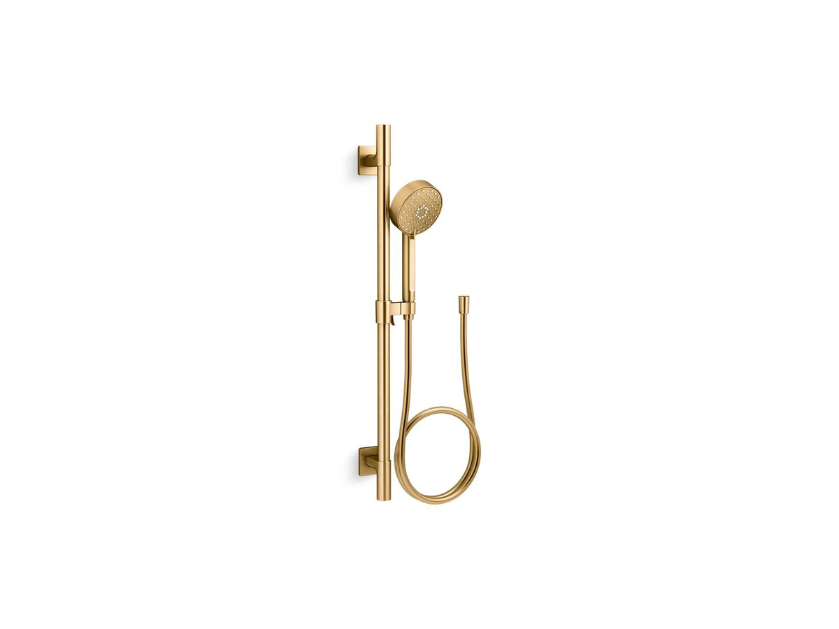 KOHLER K-99242-G-2MB Awaken G110 30" Deluxe Three-Function Handshower Kit, 1.75 Gpm - Vibrant Brushed Moderne Brass