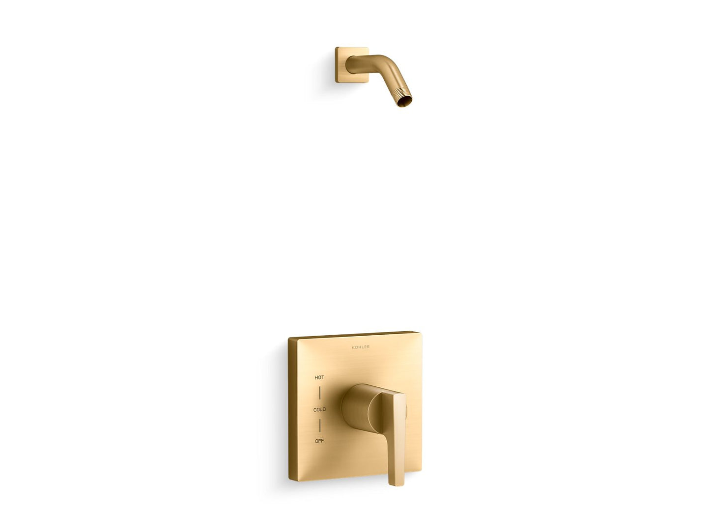 KOHLER K-TLS99764-4-2MB Honesty Rite-Temp Shower Trim Kit, Without Showerhead In Vibrant Brushed Moderne Brass