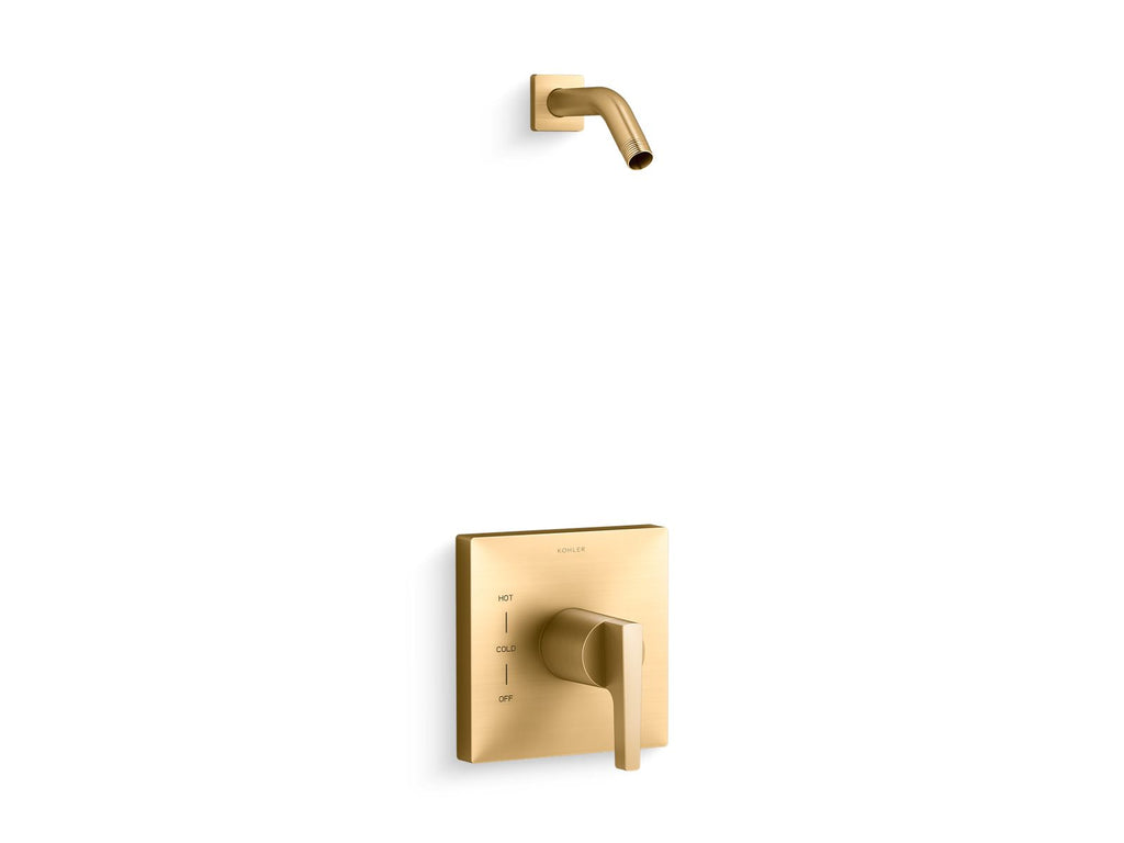 KOHLER K-TLS99764-4-2MB Honesty Rite-Temp Shower Trim Kit, Without Showerhead - Vibrant Brushed Moderne Brass