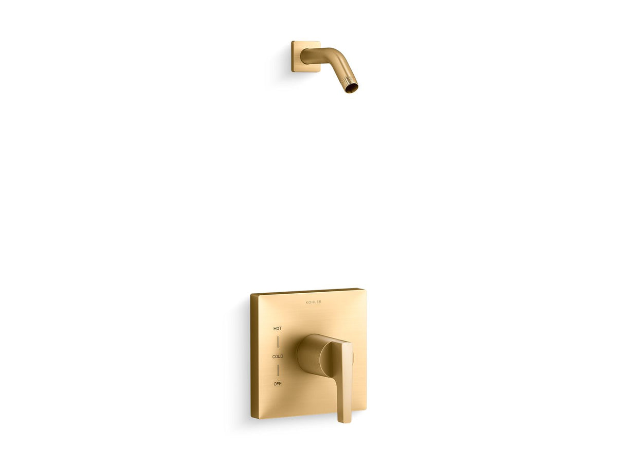KOHLER K-TLS99764-4-2MB Honesty Rite-Temp Shower Trim Kit, Without Showerhead - Vibrant Brushed Moderne Brass