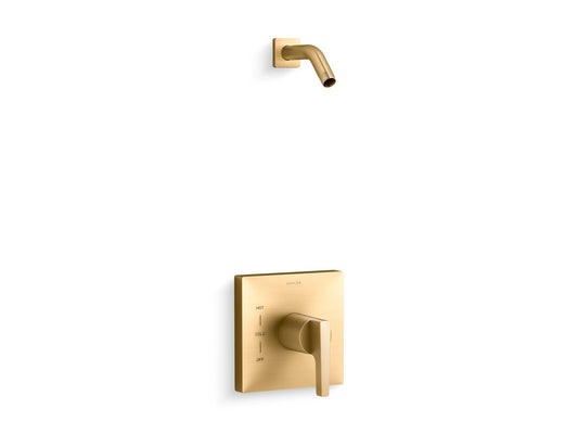 KOHLER K-TLS99764-4-2MB Honesty Rite-Temp shower trim kit, without showerhead - Vibrant Brushed Moderne Brass