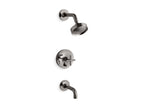 KOHLER K-T14421-3-TT Purist Rite-Temp Bath And Shower Trim Kit With Push-Button Diverter And Cross Handle, 2.5 Gpm - Vibrant Titanium