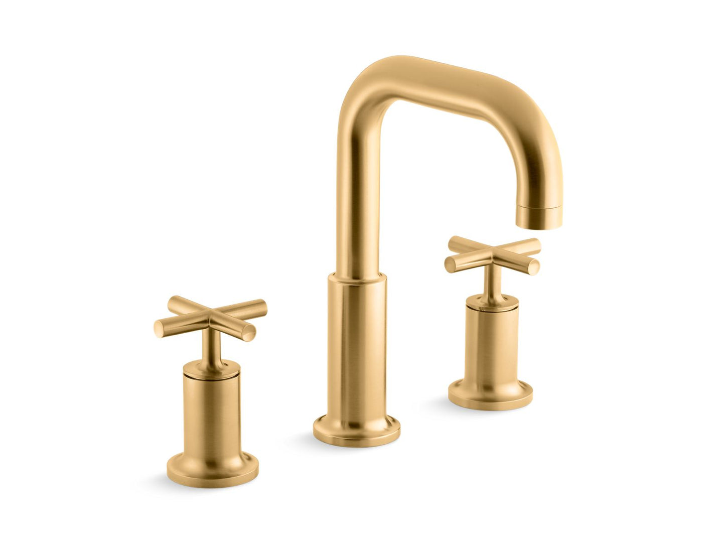 KOHLER K-T14428-3-2MB Purist Deck-Mount Bath Faucet Trim With Cross Handles In Vibrant Brushed Moderne Brass