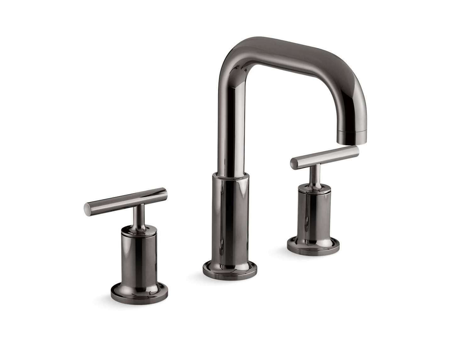 KOHLER K-T14428-4-TT Purist Deck-Mount Bath Faucet Trim With Lever Handles In Vibrant Titanium