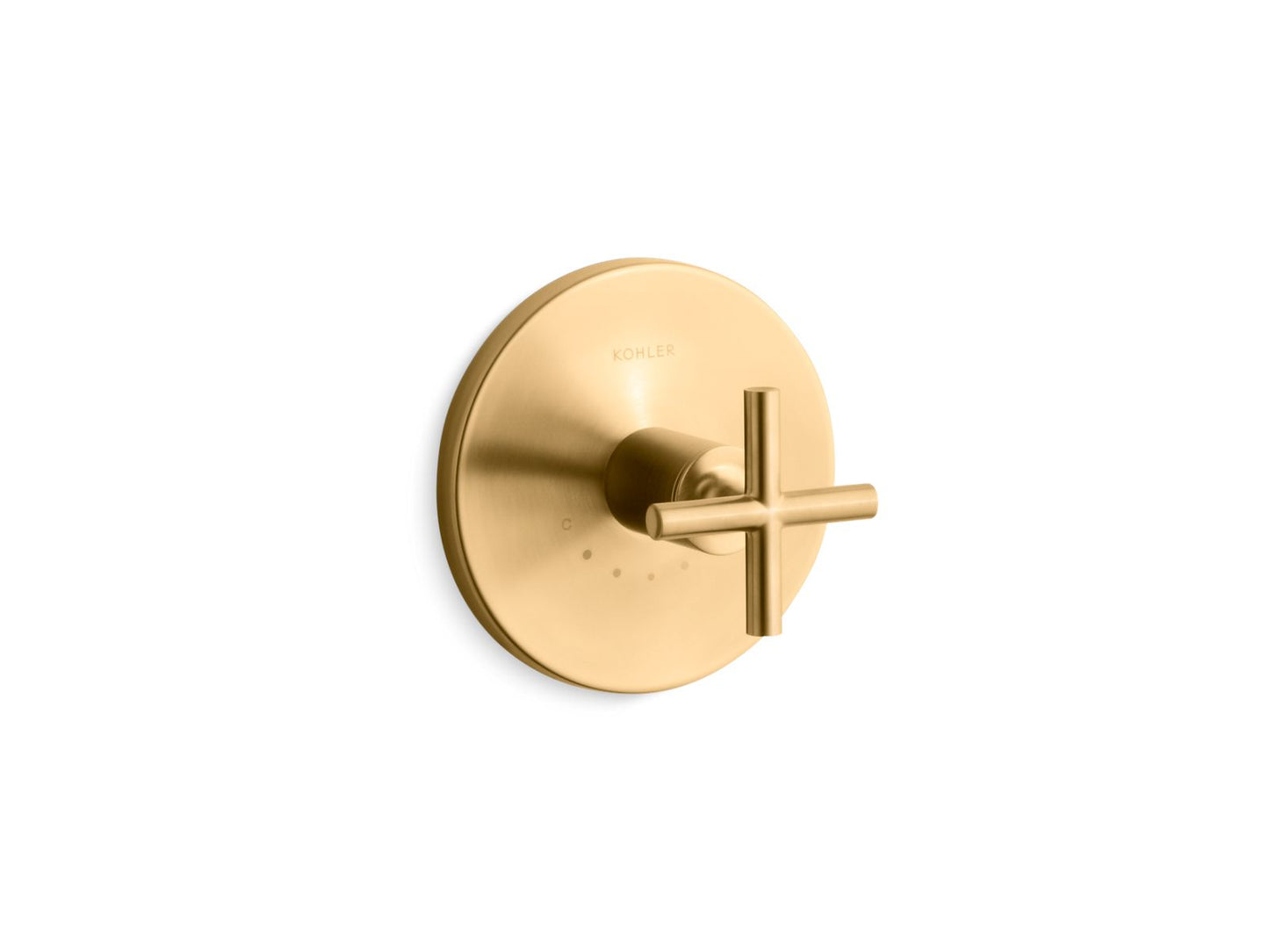 KOHLER K-T14488-3-2MB Purist Mastershower Temperature Control Valve Trim With Cross Handle In Vibrant Brushed Moderne Brass