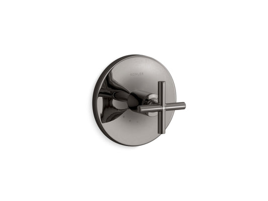 KOHLER K-T14488-3-TT Purist MasterShower temperature control valve trim with cross handle - Vibrant Titanium
