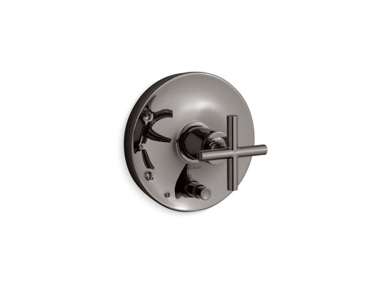 KOHLER K-T14501-3-TT Purist Rite-Temp valve trim with push-button diverter and cross handle - Vibrant Titanium