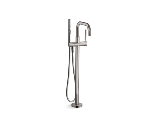 KOHLER K-T97328-4-TT Purist Floor-Mount Bath Filler Trim With Handshower In Vibrant Titanium