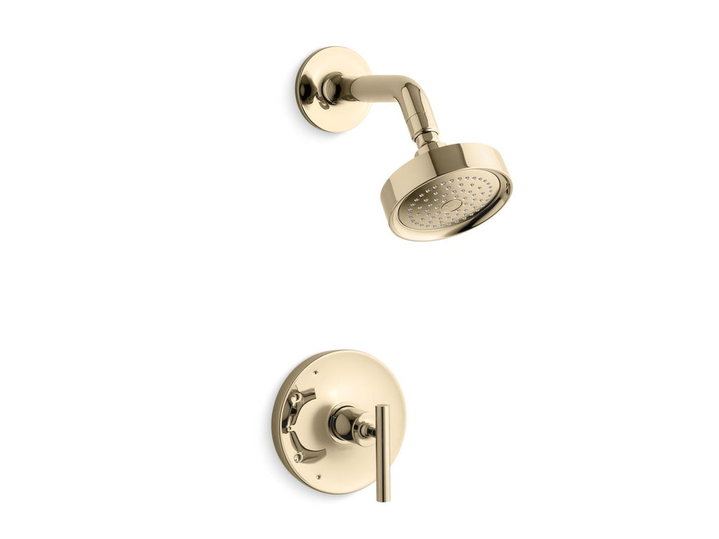 KOHLER K-TS14422-4-AF Purist Rite-Temp Shower Trim Kit With Lever Handle, 2.5 Gpm - Vibrant French Gold