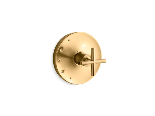 KOHLER K-TS14423-3-2MB Purist Rite-Temp Valve Trim With Cross Handle In Vibrant Brushed Moderne Brass