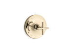 KOHLER K-TS14423-3-AF Purist Rite-Temp Valve Trim With Cross Handle - Vibrant French Gold