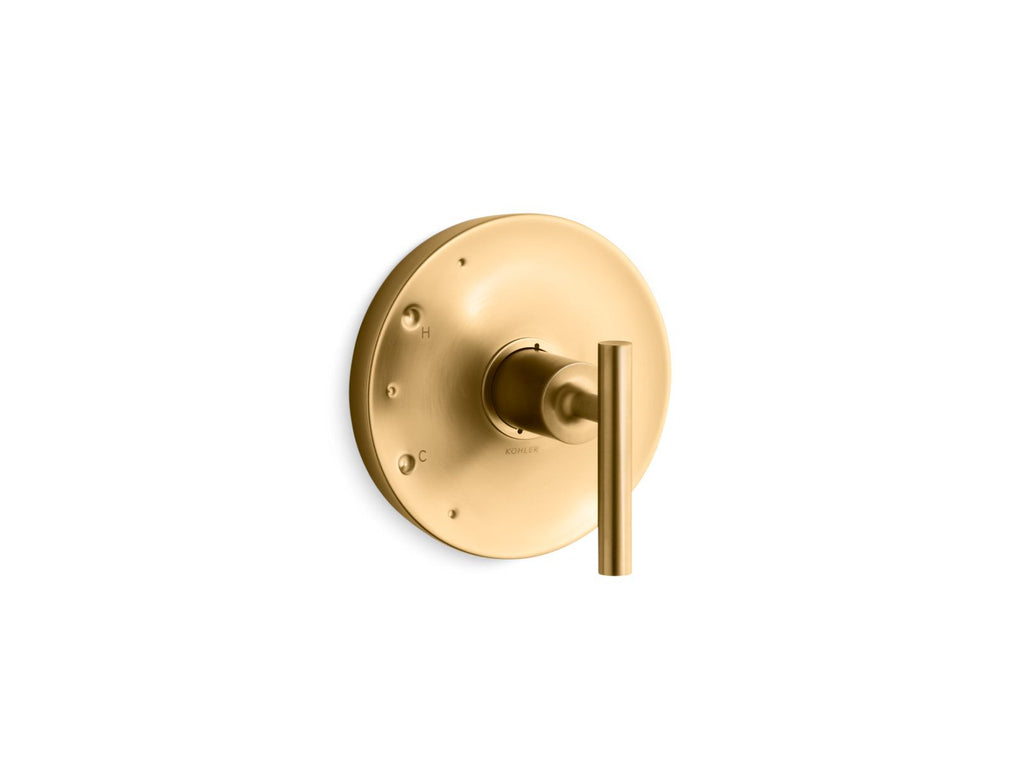 KOHLER K-TS14423-4-2MB Purist Rite-Temp Valve Trim With Lever Handle - Vibrant Brushed Moderne Brass