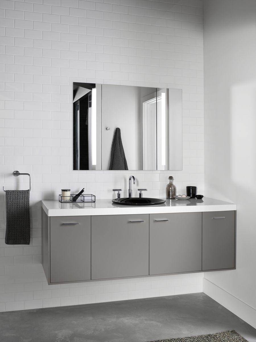 KOHLER K-75748-HD2-7 Sartorial Herringbone Carillon 17-1/2" Round Drop-In Bathroom Sink, No Overflow - Black Sartorial Herringbone