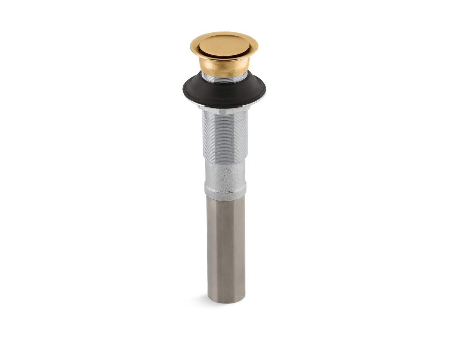 KOHLER K-7124-2MB Clicker Drain Without Overflow In Vibrant Brushed Moderne Brass