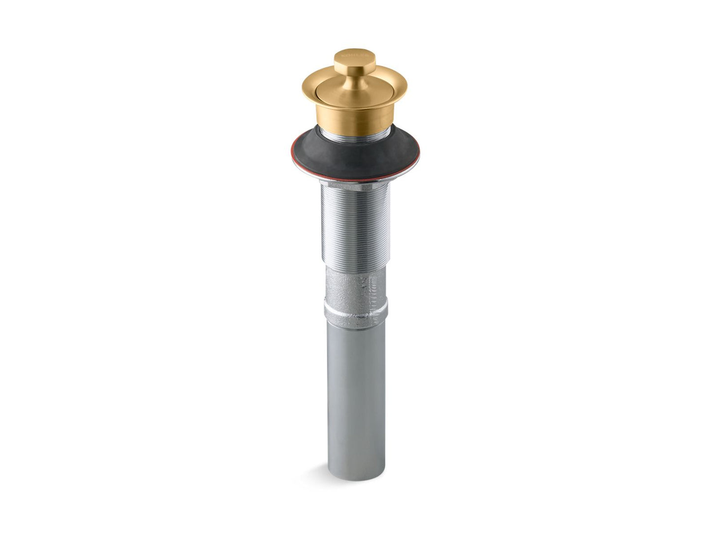 KOHLER K-7127-2MB Bathroom Sink Drain With Non-Removable Metal Stopper And Without Overflow In Vibrant Brushed Moderne Brass