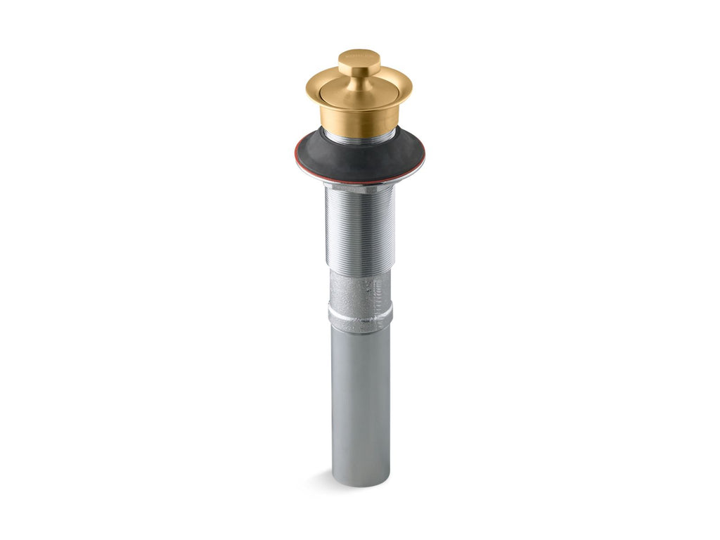 KOHLER K-7127-2MB Bathroom Sink Drain With Non-Removable Metal Stopper And Without Overflow - Vibrant Brushed Moderne Brass