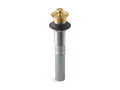 KOHLER K-7127-2MB Bathroom Sink Drain With Non-Removable Metal Stopper And Without Overflow - Vibrant Brushed Moderne Brass