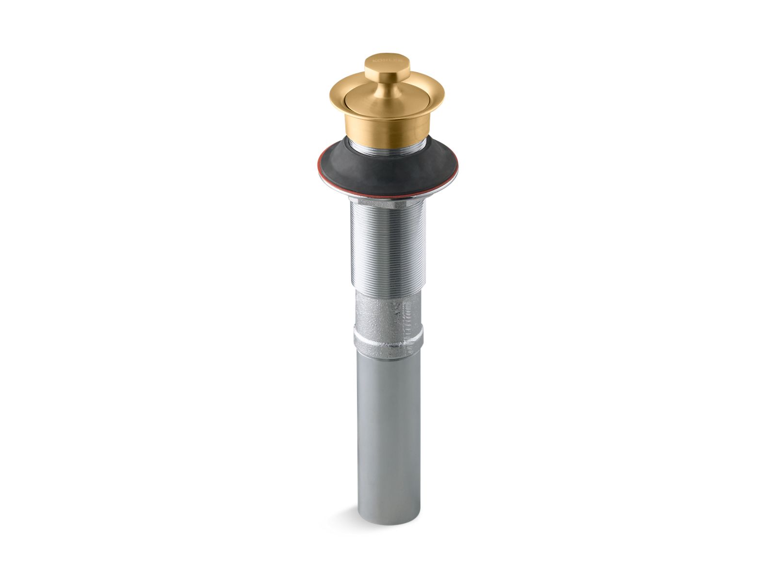 KOHLER K-7127-2MB Bathroom Sink Drain With Non-Removable Metal Stopper And Without Overflow - Vibrant Brushed Moderne Brass