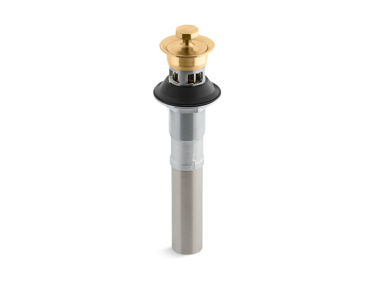 KOHLER K-7127-A-2MB Bathroom Sink Drain With Overflow And Non-Removable Metal Stopper In Vibrant Brushed Moderne Brass