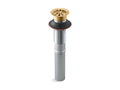 KOHLER K-7129-2MB Bathroom Sink Grid Drain Without Overflow - Vibrant Brushed Moderne Brass