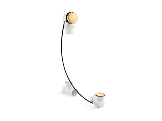 KOHLER K-7214-2MB Clearflo Cable Bath Drain, Less Pvc Tubing In Vibrant Brushed Moderne Brass