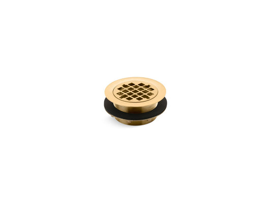 KOHLER K-9132-2MB Round Shower Drain For Use With Plastic Pipe, Gasket Included In Vibrant Brushed Moderne Brass